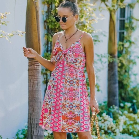 Boho Paisley Print Dress - spring / summer - Picture 3 of 7